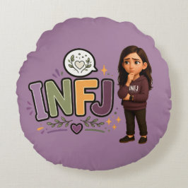 Almofada Redonda INFJ — A Guardiã das Ideias