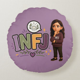 Almofada Redonda INFJ — A Guardiã das Ideias
