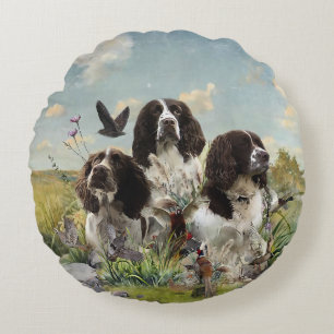 Almofada Redonda Inglês Springer Spaniels, Arte