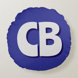 Almofada Redonda Iniciais Mínimas de Monograma Moderno Profissional