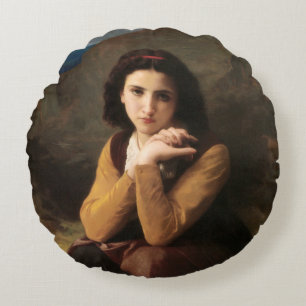 Almofada Redonda Inocência de Menina Adolescente, Bouguereau
