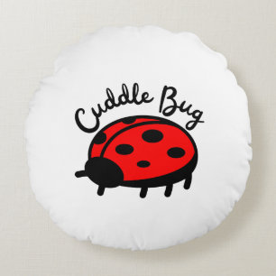 Almofada Redonda Inseto de Cuddle Ladybug Design Bonita e Cozy