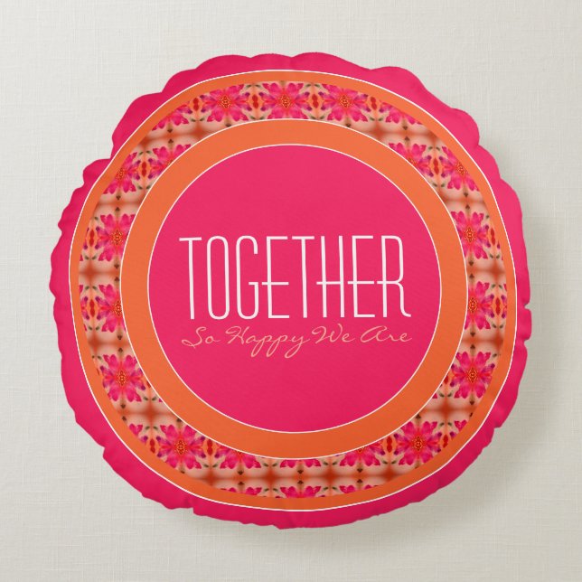 Almofada Redonda Inspirador brilhante e colorido (Frente)