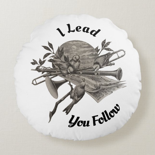 Almofada Redonda Instrumentos de colheita de Bandas de professores  (Frente)