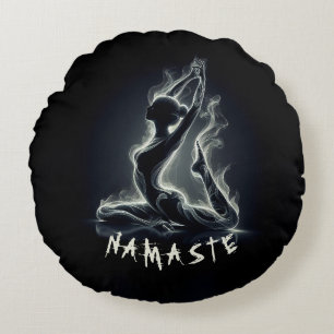 Almofada Redonda Instrutor Yoga Reiki Pose Rei Pigeon com uma perna