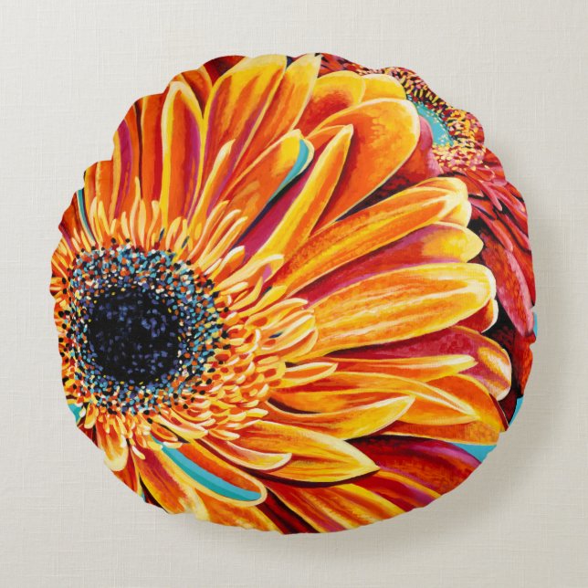 Almofada Redonda Intermitências de cores II (Frente)