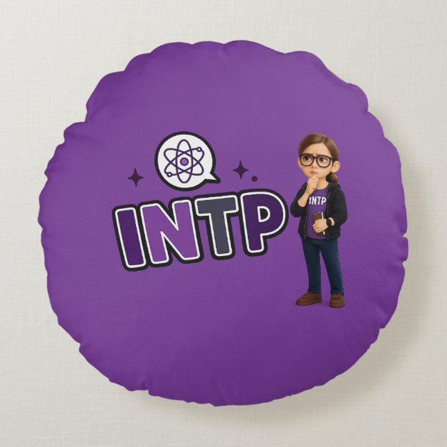Almofada Redonda INTP — A Mente Investigadora (Frente)