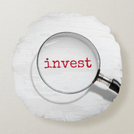 Almofada Redonda Investir Texto Sob Lupa