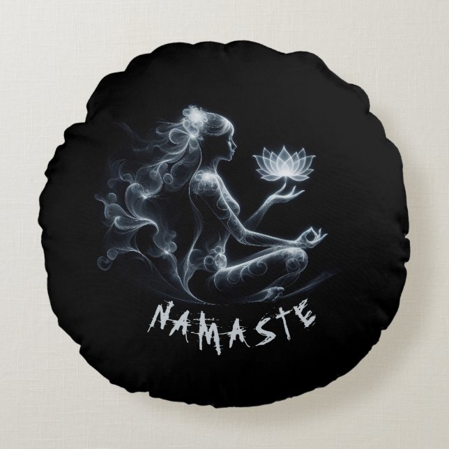 Almofada Redonda Ioga Instrutor Lotus Meditação Pose Brilhante (Frente)