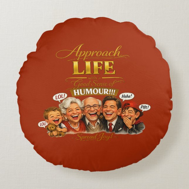 Almofada Redonda Irradiar alegria (Frente)