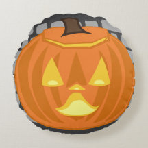 Jack-o’-lantern throw pillow
