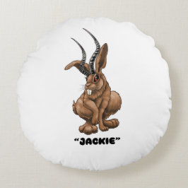 Almofada Redonda Jackalope "Jackie" Cryptid