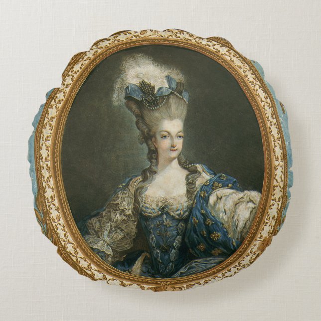 Almofada Redonda Janinet Retrait de Marie-Antoinette Fine Art (Frente)