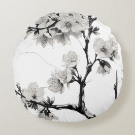 Almofada Redonda Japanese Cherry Blossom Sakura