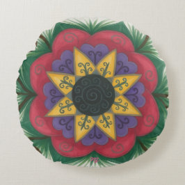 Almofada Redonda Jardim de flores