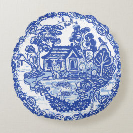 Almofada Redonda Jardim Pagoda Asiático do Pássaro Asiático de Koi,