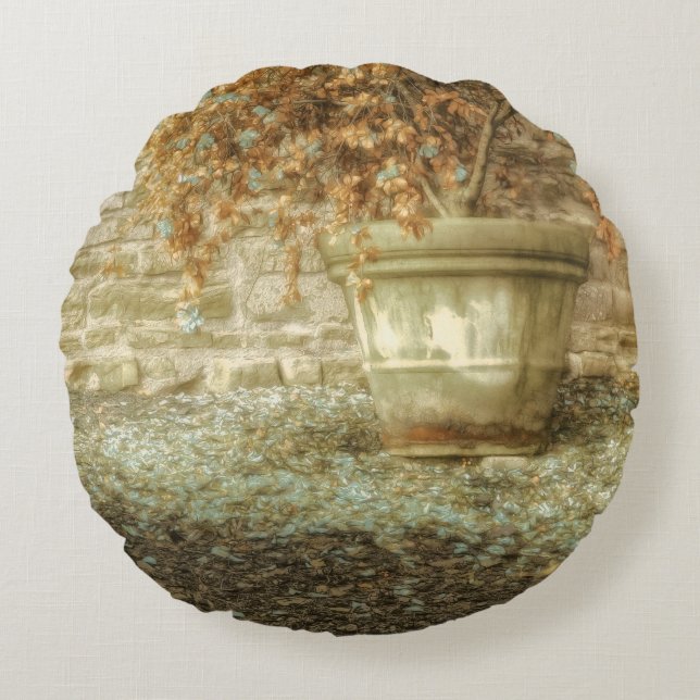 Almofada Redonda Jardim Russo do Outono (Frente)