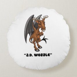 Almofada Redonda Jérsei Diabo. Wozzle" Cryptid