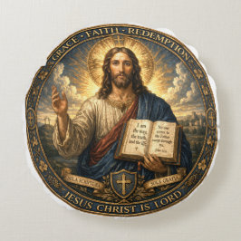 Almofada Redonda Jesus Cristo é Senhor