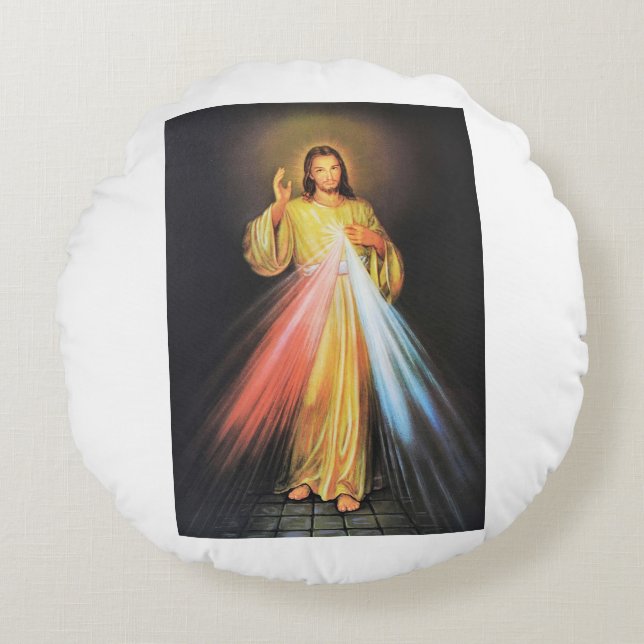 Almofada Redonda Jesus en ti confio (Frente)