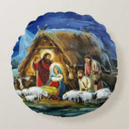 Almofada Redonda Jesus era nascer