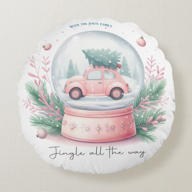 Almofada Redonda Jingle All the Way Christmas Round Pillow (Frente)