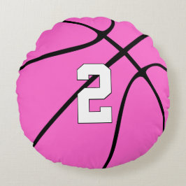 Almofada Redonda Jogador de Basquete Rosa Personalizado Esportes