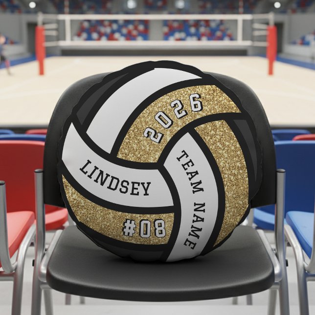 Almofada Redonda Jogador de Voleibol - Glitor Dourado (Criador carregado)