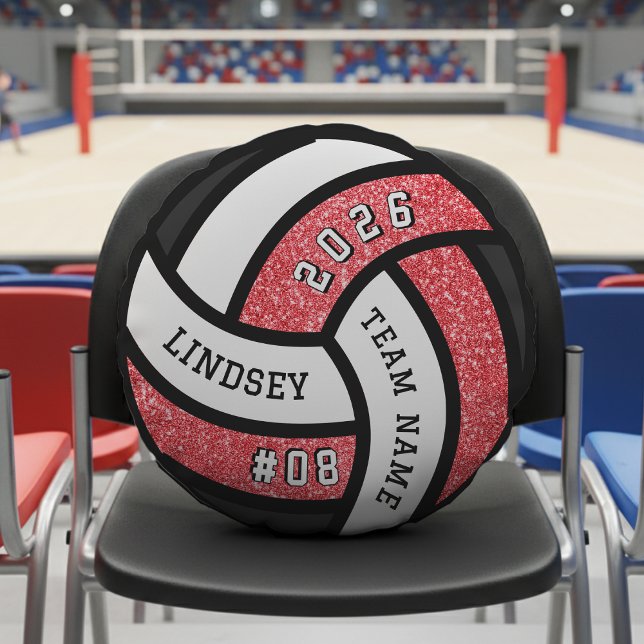 Almofada Redonda Jogador de Voleibol - Lingua Vermelha (Criador carregado)