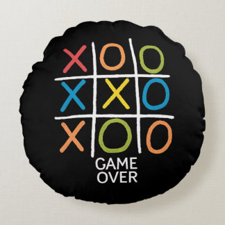 Almofada Redonda Jogo Sobre Tic-Tac-Toe
