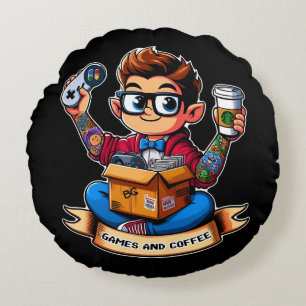 Almofada Redonda Jogos e geek de café