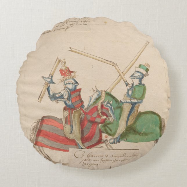 Almofada Redonda Jousting Knights (Frente)