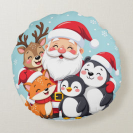 Almofada Redonda Joy to the World Christmas Round Pillow