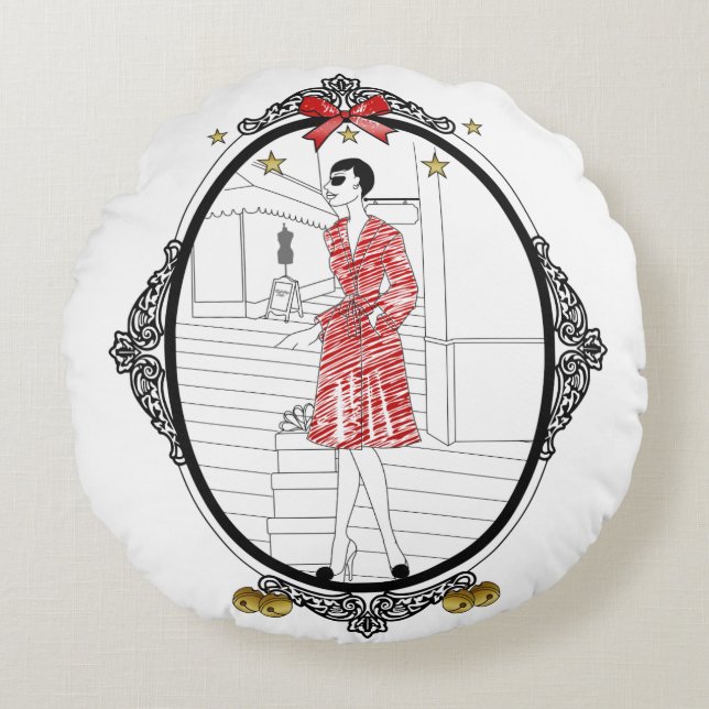 Almofada Redonda Joyeuses Fêtes (Frente)