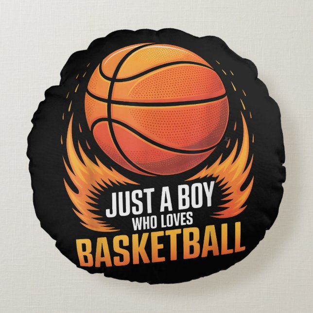 Almofada Redonda Just A Boy Who Loves Basketball (Frente)