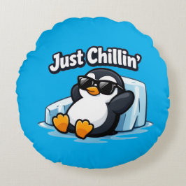 Almofada Redonda JUST CHILLING PINGUIN Throw Pillow