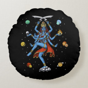 Almofada Redonda Kali Hindu Goddese