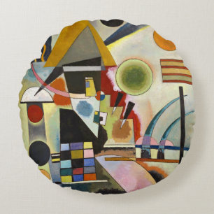 Almofada Redonda Kandinsky Abstrato Trabalho de arte