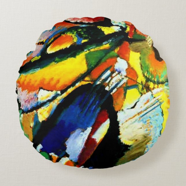 Almofada Redonda Kandinsky - Um Anjo do Último Acórdão (Frente)