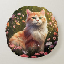 Katze in Blumenwiese