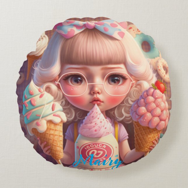 Almofada Redonda Kawaii    (Frente)