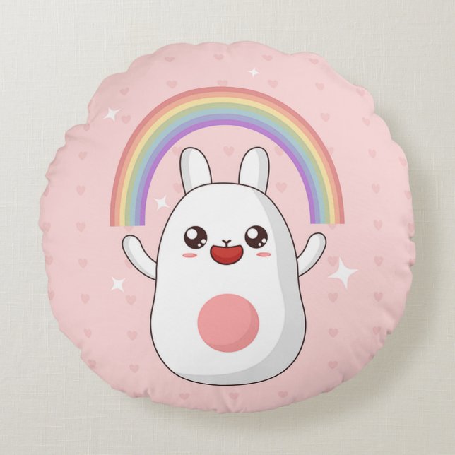 Almofada Redonda Kawaii Bunny (Frente)