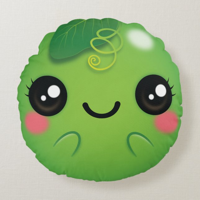 Almofada Redonda Kawaii Pea (Frente)