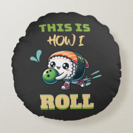 Almofada Redonda Kawaii Sushi tocando Boliche