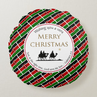 Almofada Redonda KENYA FLAG Três Sábios KENYAN Natal