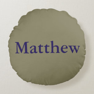 Almofada Redonda Khaki/Marinho Cotton RoundPillow (16") - HAMbyWG