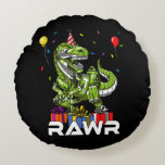 Almofada Redonda Kids T-Rex Dinossaur Robot Rawr Birthday Boy Party<br><div class="desc">Kids T-Rex Dinossaur Robot Rawr Birthday Boy design para amantes de dinossauros.</div>