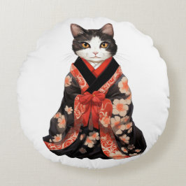 Almofada Redonda Kimono Cat
