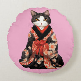 Almofada Redonda Kimono Cat (PINK)