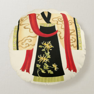 Almofada Redonda Kimono tradicional japonês com Impressão floral